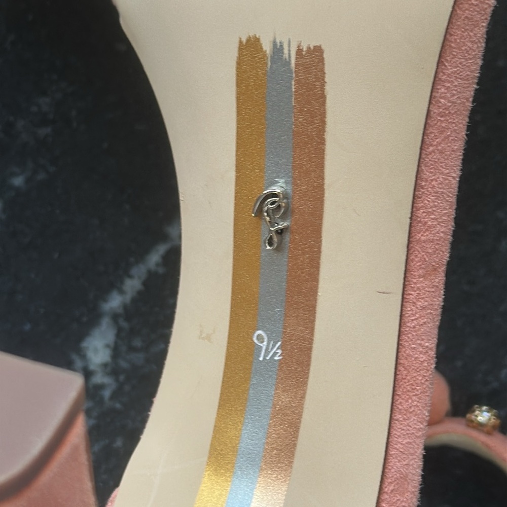 Sam Edelman peach Luella Suede Beaded Heels Size 9.5 NWOT - Picture 9 of 10